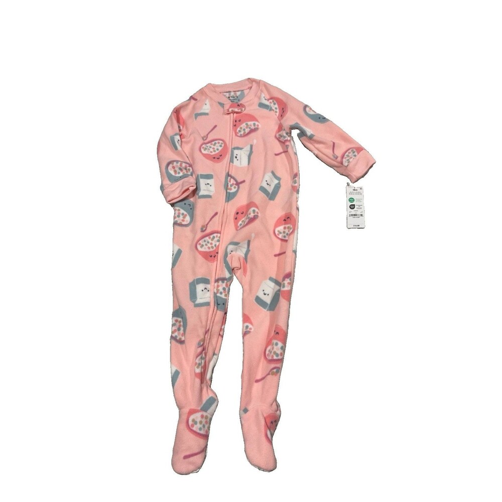Carters Toddler Girl 1-Piece  Cozy Fleece Zip-Up Footie Pajama Pink 18m Break